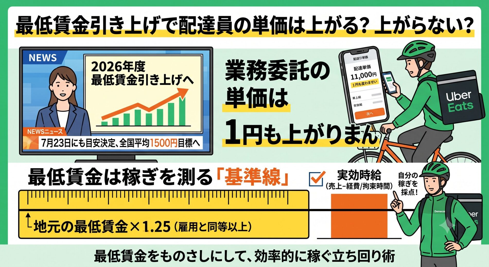 業務委託の配達員の最低賃金